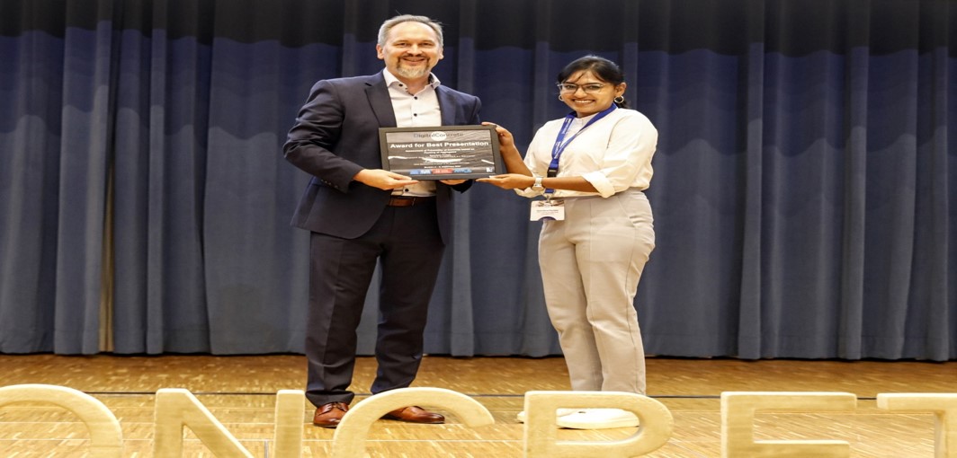 Ms. Spandana Paritala was awarded the Best Presentation Award at the 4th International Conference on Concrete and Digital Fabrication (Digital Concrete 2024)